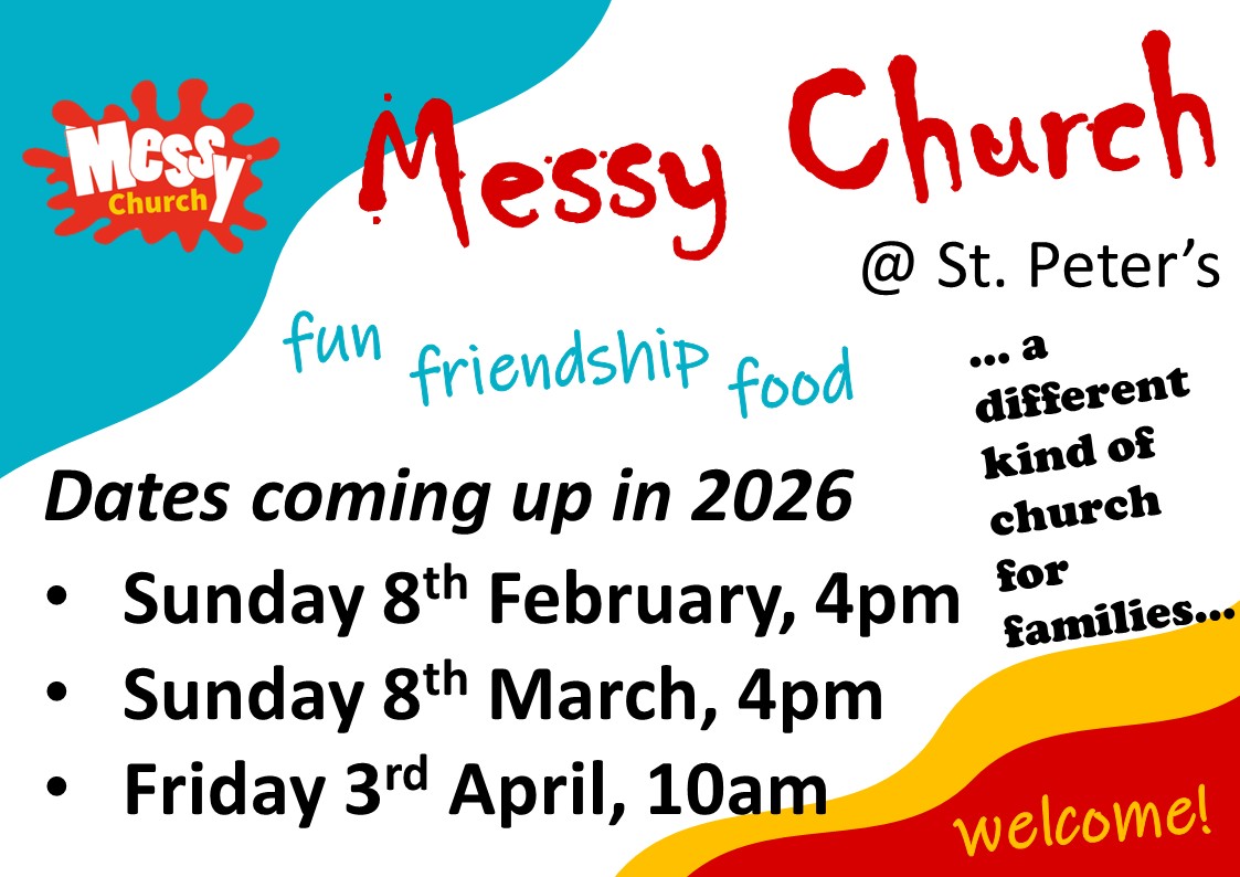 Messy Church dates 2026 Feb onwards poster