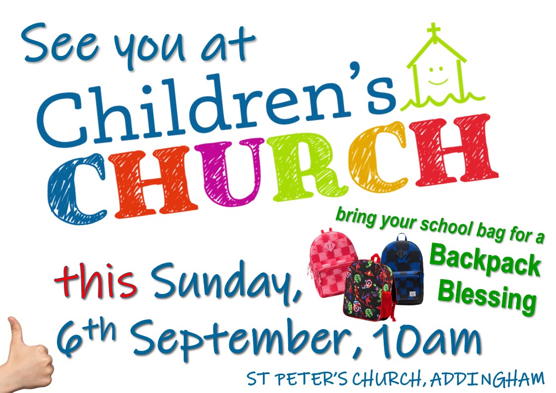 Childrens Church restart Sept 2026 poster
